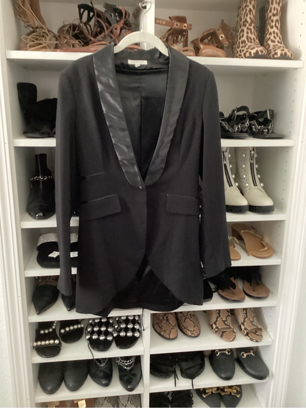 Boston Proper Black Blazer with Satin Shawl Lapel